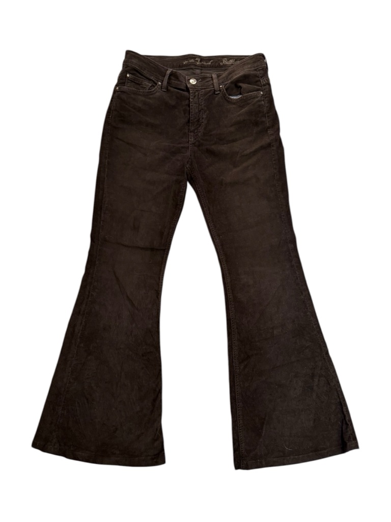 Vintage 7 For All Mankind Brown Corduroy Dojo Bell Bottom Pants Sz 28